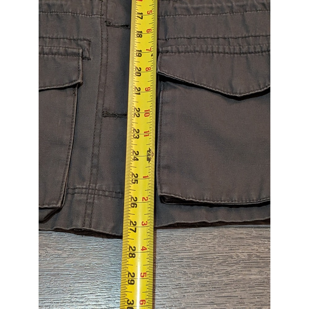 Old Navy Womens Large Gray Cotton Utility Field Jacket Military Drawstring Waist - Picture 6 of 7